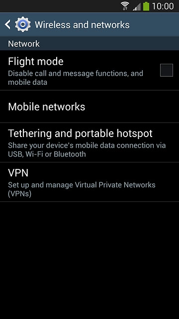 Press Mobile networks.