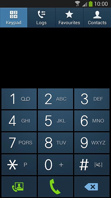 Press the Keypad tab.