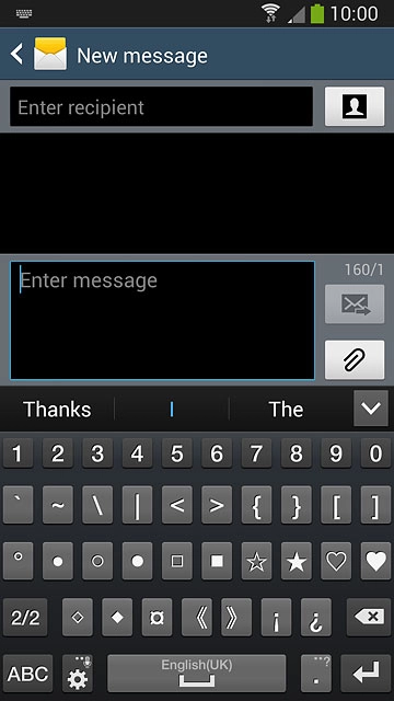 Press ABC to return to text input.