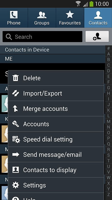 Press Import/Export.