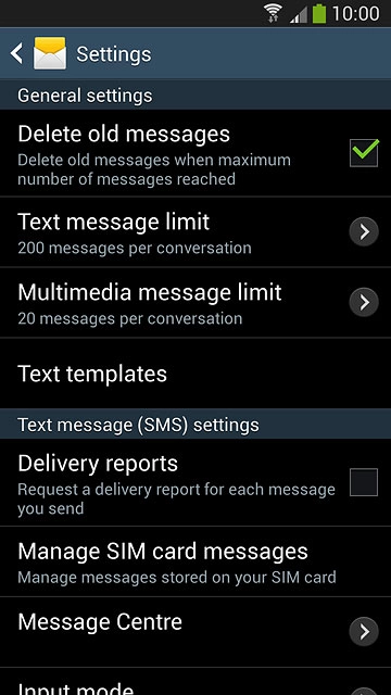 Press Message Centre.