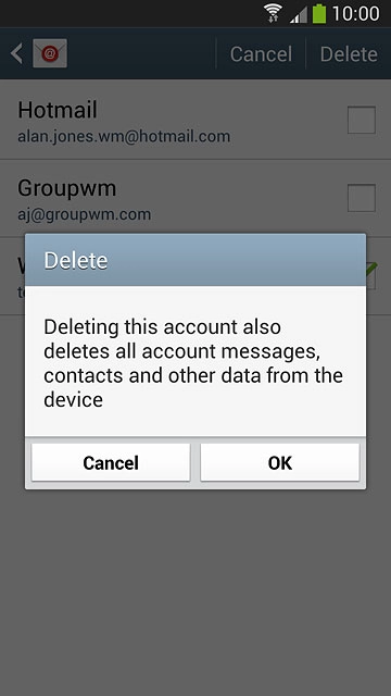 Press OK to confirm.