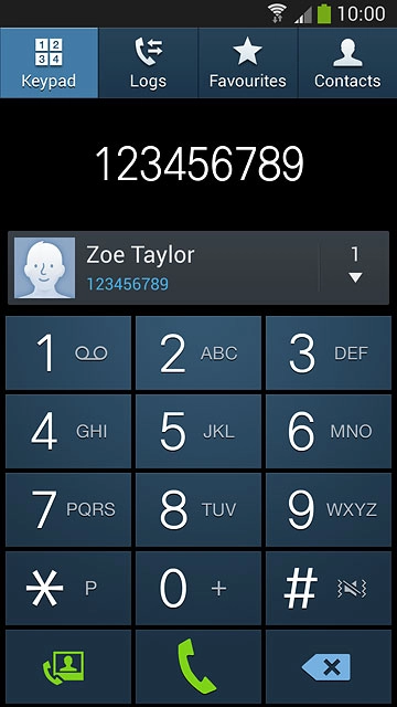 Key in the required number and press the call icon.