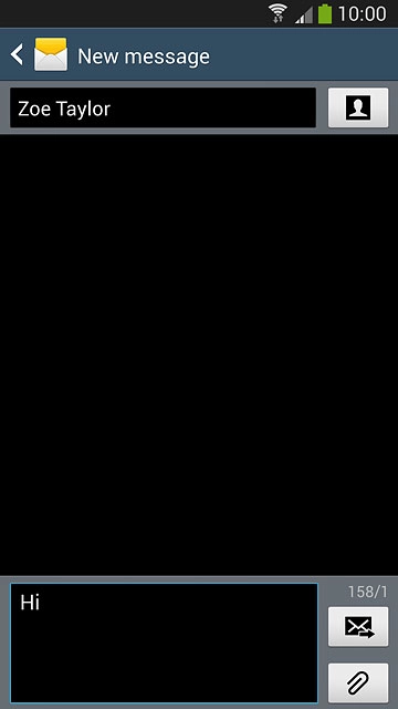 Press the attachment icon.Select one of the following options:Insert picture, go to 4a.Insert video clip, go to 4b.Insert audio file, go to 4c.