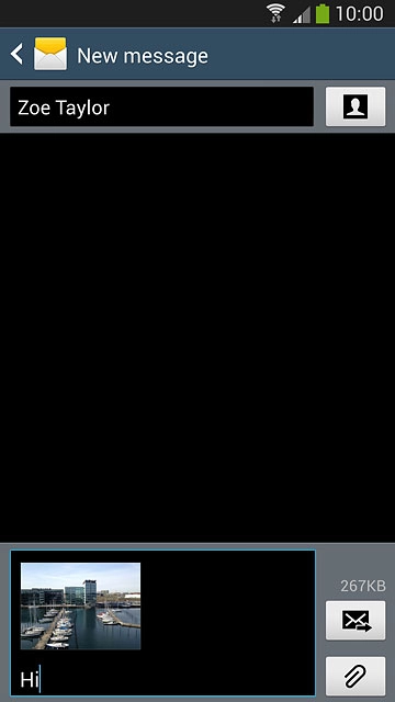 Press the send icon when you've finished your picture message.