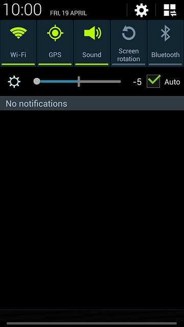 Slide your finger down the display starting from the top edge of your phone.Press the settings icon.