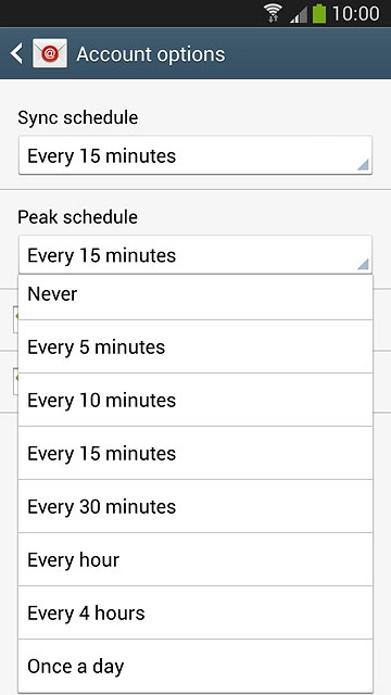 Press Never or the required period.