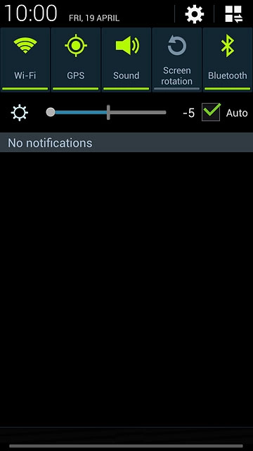 Slide your finger down the display starting from the top edge of your phone.Press Bluetooth until the function is turned on.