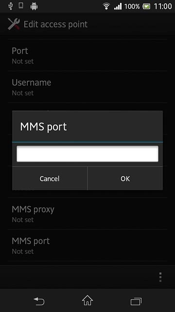 Key in 8080 and press OK.