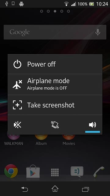 Press Airplane mode to turn the function on or off.