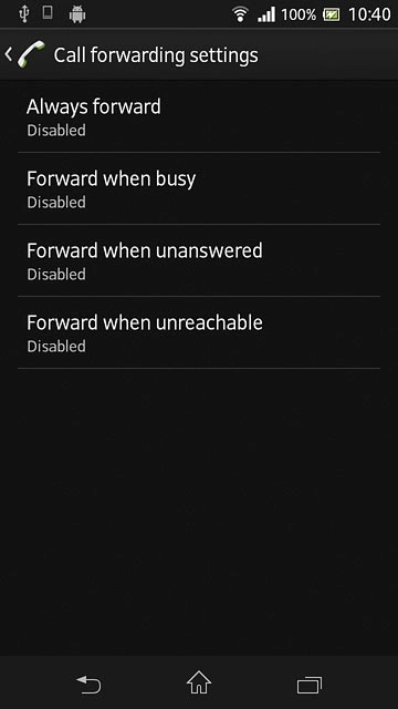 Press one of the following options:Always forward