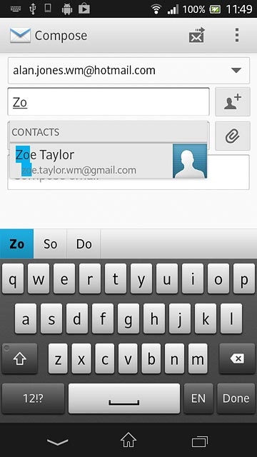 Key in the first letters of the required contact.Matching contacts are displayed.Press the required contact.Repeat the procedure to add more recipients.