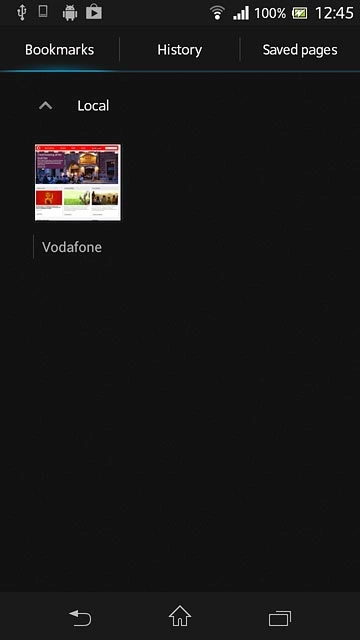 Press the required bookmark.