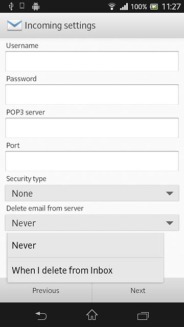 Press Never or When I delete from Inbox.