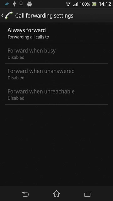 Press one of the following options:Always forward