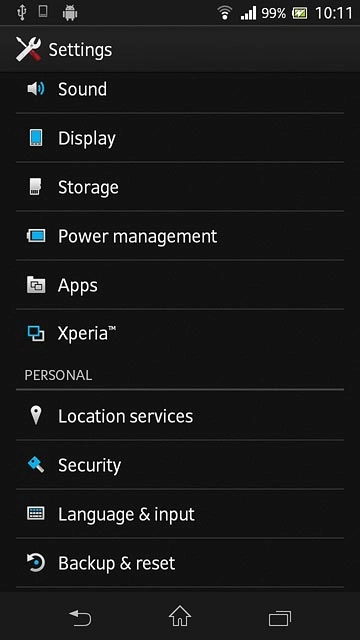 Press Backup & reset.