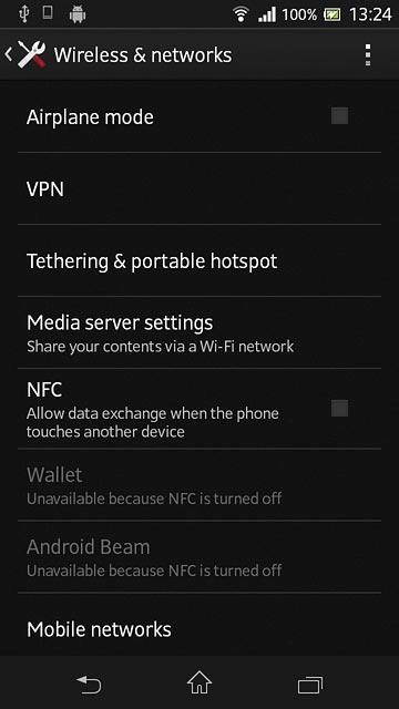 Press Tethering & portable hotspot.