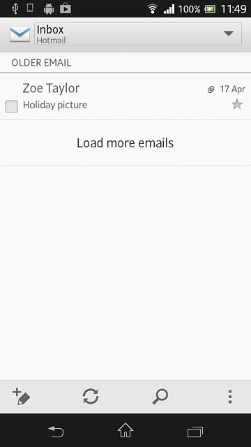 Press the new email message icon.