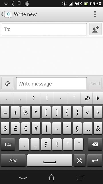 Press Abc to return to text input.