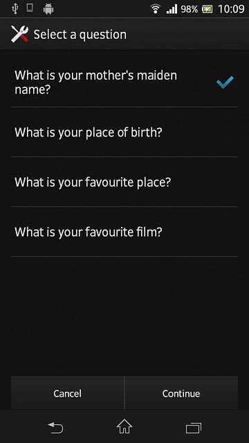 Press the required question.