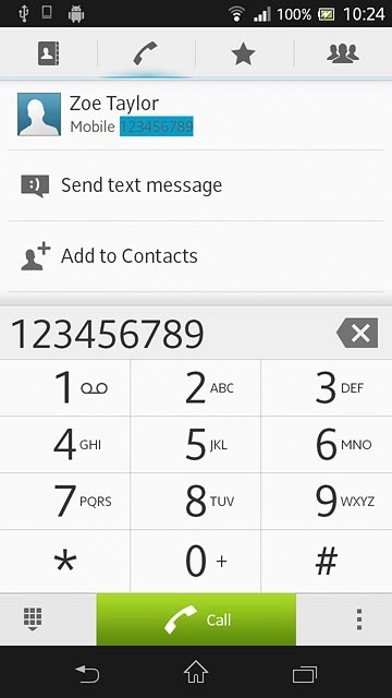 Key in the required number and press Call.