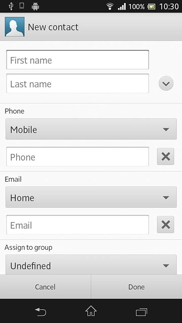 Press First name and key in the required first name.