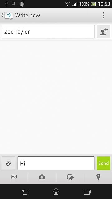 Press Send when you've written your text message.