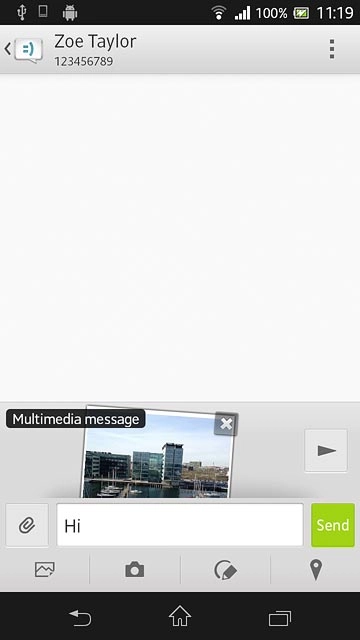 Press Send when you've finished your picture message.