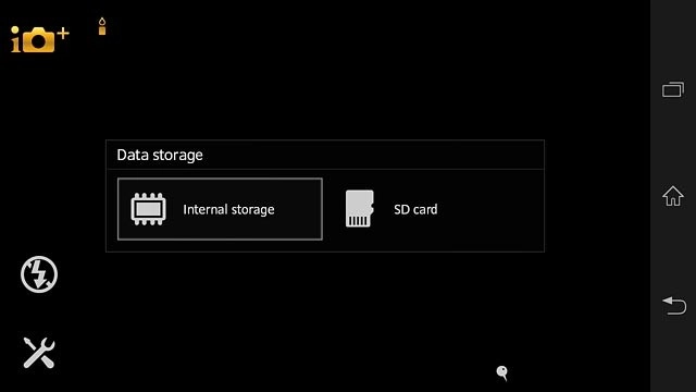 Press Internal storage or SD card.