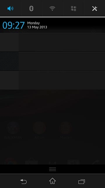 Slide your finger down the display starting from the top edge of your phone.Press the settings icon.
