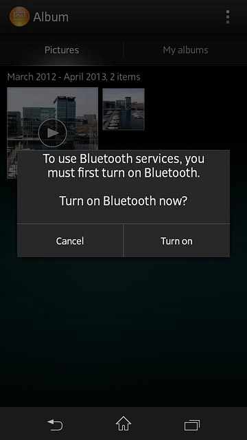 If Bluetooth is turned off:Press Turn on to turn on Bluetooth.
