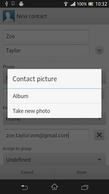 To assign an existing picture:Press Album.