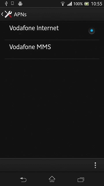 Press the menu icon.