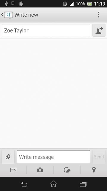 Press Write message.Write the text for your picture message.