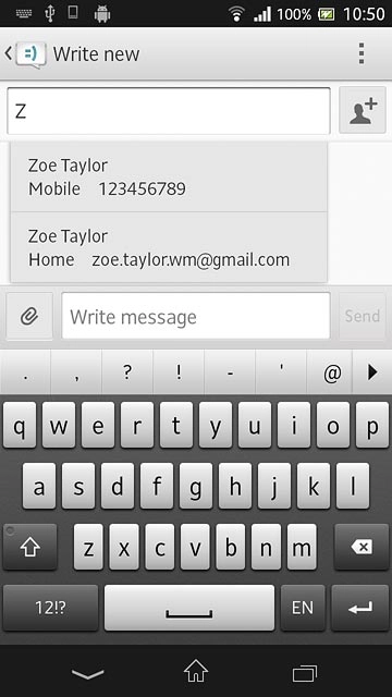Key in the first letters of the required contact.Matching contacts are displayed.Press the required contact.Repeat the procedure to add more recipients.