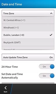 Press the required time zone.