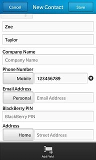 Press the field below Phone Number.