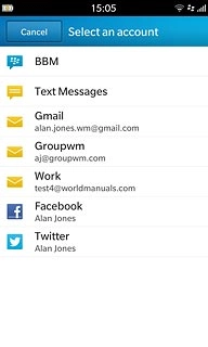 Press the required email account.