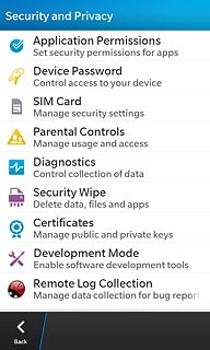 Press Device Password.