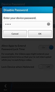 Key in the phone lock code and press OK.