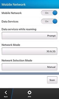 Press the drop down list below Network Selection Mode.