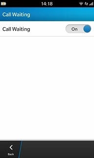 Press the indicator next to Call Waiting.Depending on the current setting, the function is turned on or off.
