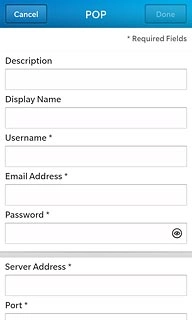 Press the field below Username and key in the username for your email account.