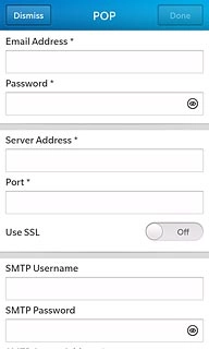 Press the field below SMTP Password and key in the password for your email account at your email provider.Please note that if you're using Vodafone's outgoing server, you have to leave the username and password fields empty.