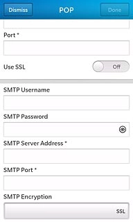 Press the drop down list below SMTP Encryption.