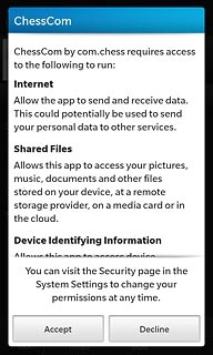 If required, press Accept.