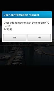 Check that the same access code is displayed on both devices and press Yes.The file is sent.