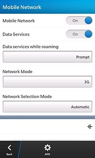 Press the drop down list below Data services while roaming.