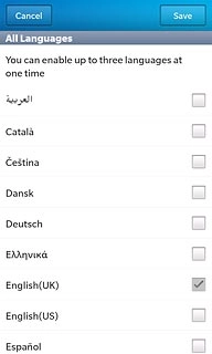 Press the box next to the required language to add it as a writing language.