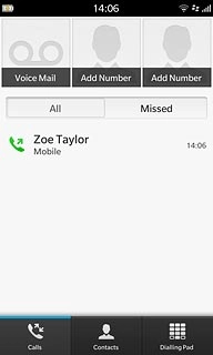 Press Calls.The call list is displayed.